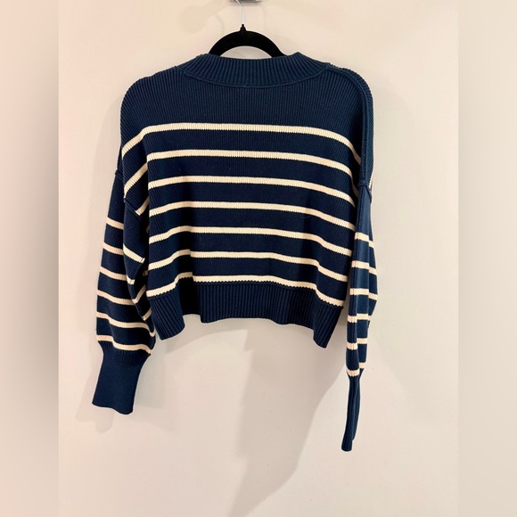 Free People East Street Striped Cropped Pullover - Picture 6 of 8